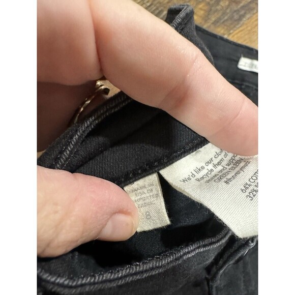 Eileen Fisher Organic Cotton Stretch Mid Rise Skinny Solid Black Jeans 8 - Picture 3 of 9
